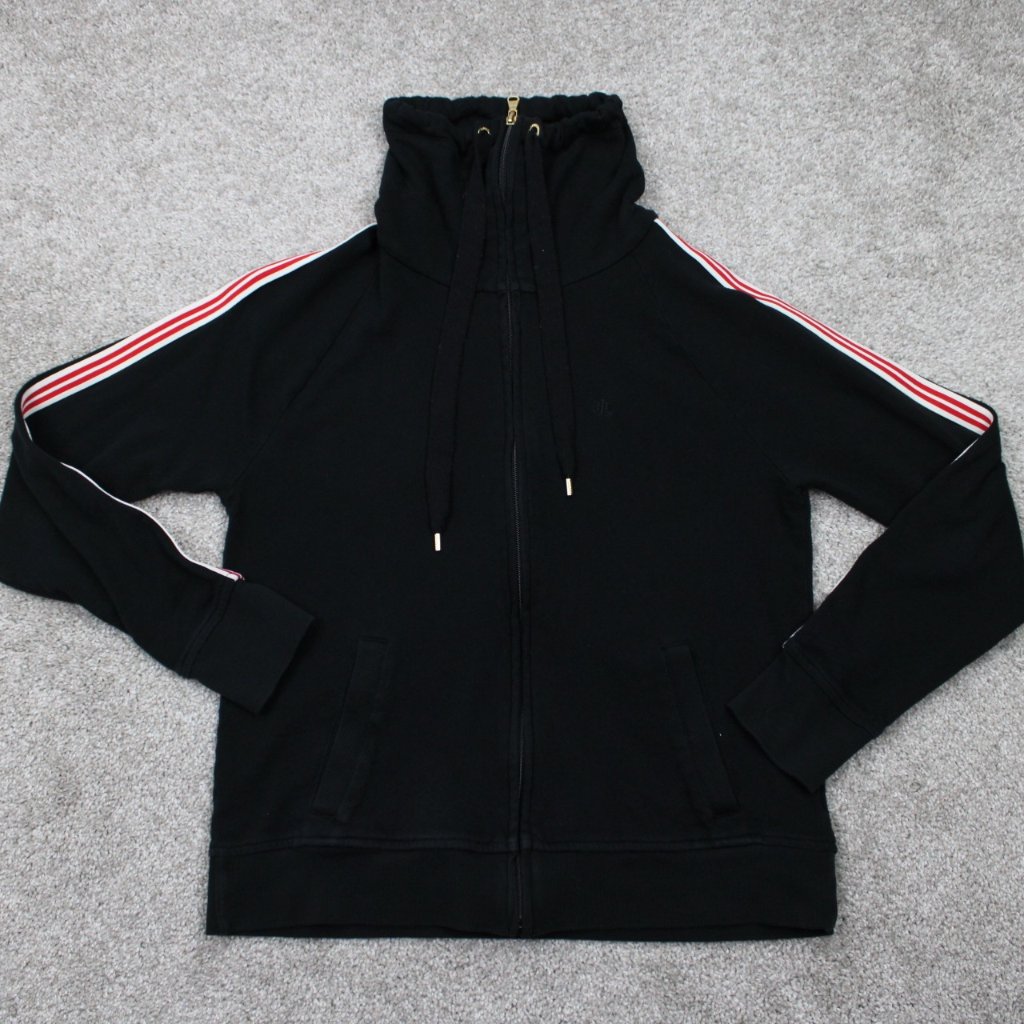 Lauren Ralph Lauren Sweater Women Medium Black High Neck Full Zip L/S Sweatshirt